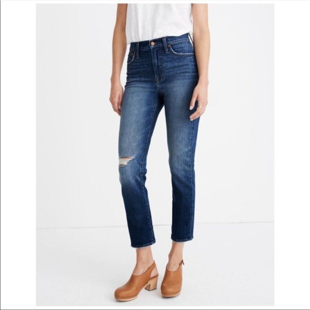 Madewell The Perfect Vintage Crop Jean Distressed Size 26